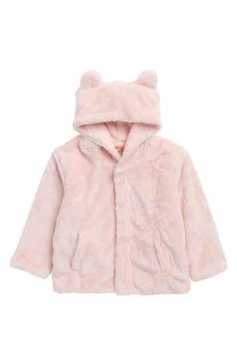 Kids' Animal Ear Hooded Faux Fur Jacket