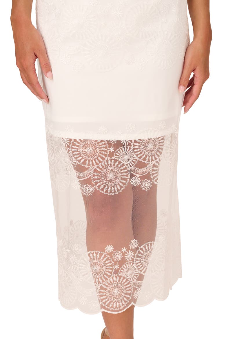 Embroidered Sequin Column Dress, Alternate, color, IVORY