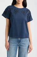 rag & bone Kelly Beaded Floral Boxy T-Shirt