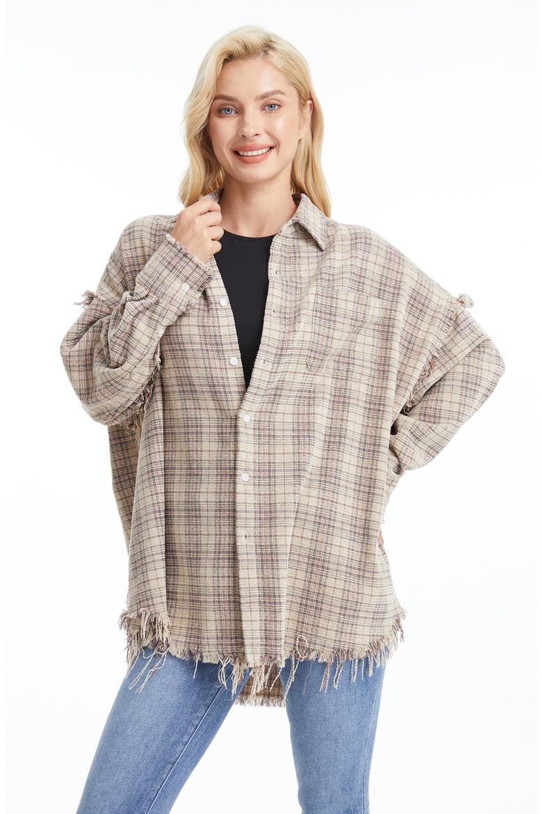 Plaid Cotton Shirt, Alternate, color, CATHERINE GRAY PATTERN