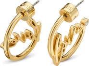 Kurt Geiger London Love Script Hoop Earrings