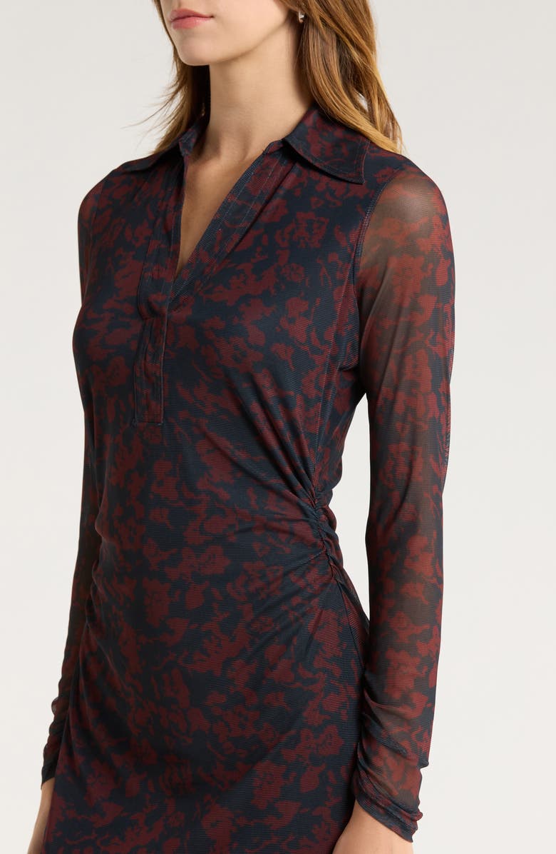 Madewell Long Sleeve Polo Midi Dress, Alternate, color, Dark Navy