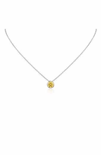 Bezel Birthstone Cubic Zirconia Pendant Necklace