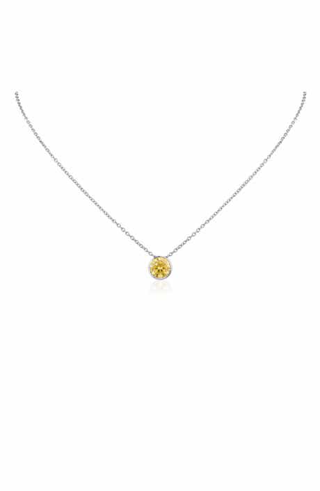 Bezel Birthstone Cubic Zirconia Pendant Necklace
