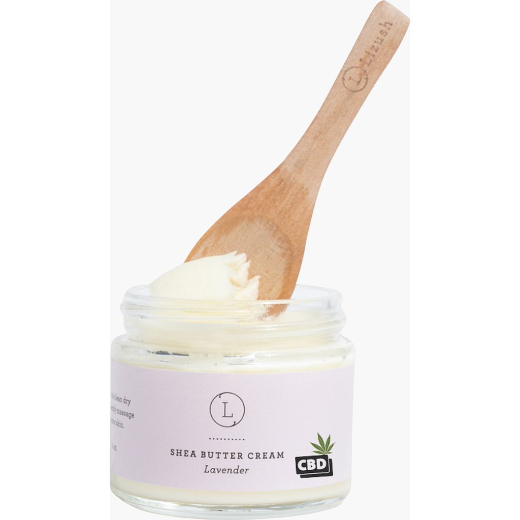 Lizush Cbd Shea Butter Body Cream With Cbd In Off-white/cream
