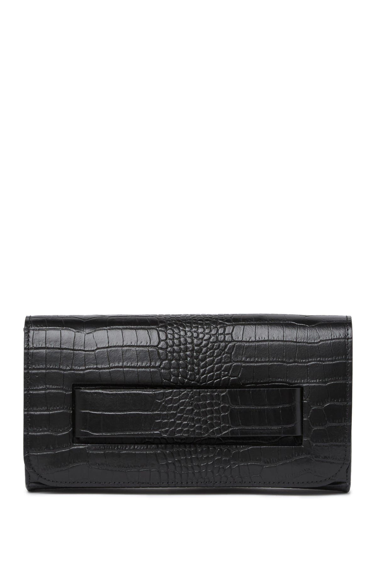 SCUI STUDIOS Croc Embossed Leather Clutch, Alternate, color, 
