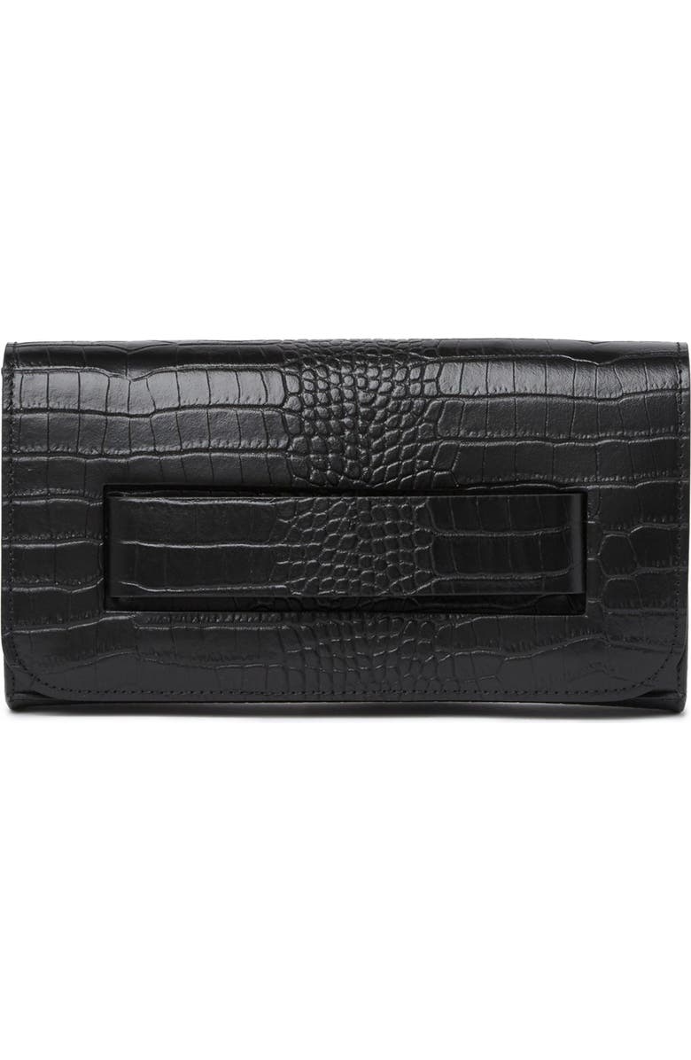 SCUI STUDIOS Croc Embossed Leather Clutch, Alternate, color,