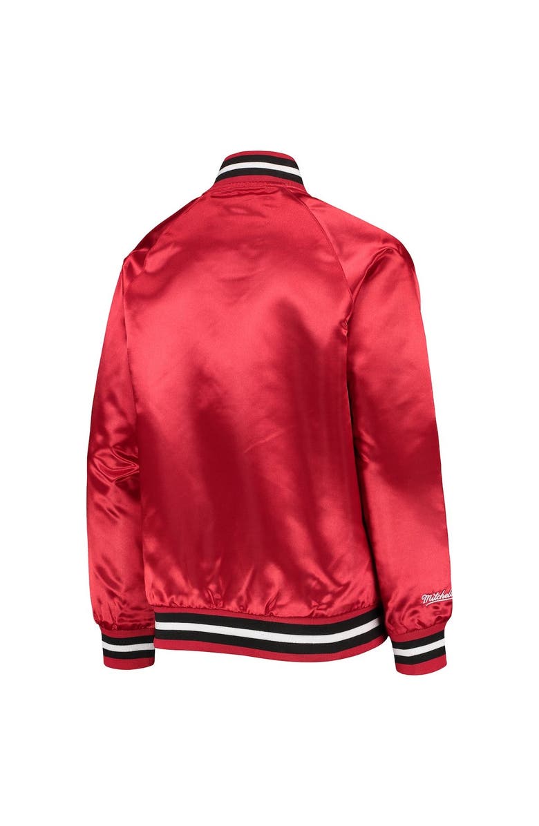 Mitchell & Ness Youth Mitchell & Ness Red Chicago Bulls Hardwood Classics Satin Raglan Full-Snap Jacket, Alternate, color, Red