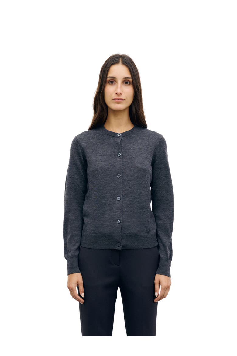 Rene Merino Wool Button Cardigan, Main, color, Anthracite