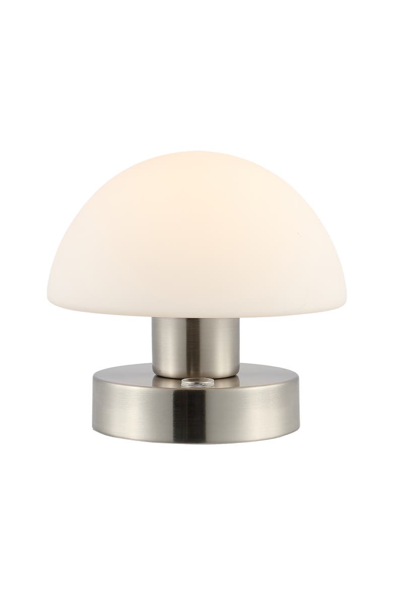 Zoe Modern Minimalist Iron Rechargeable Integrated Portable LED Table Lamp, Main, color, Nickel