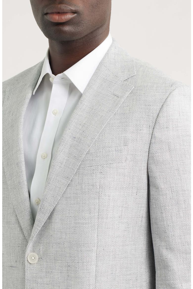 Hutson Slim Fit Grey Mélange Slub Linen & Cotton Blend Sport Coat, Alternate, color, OPEN GREY