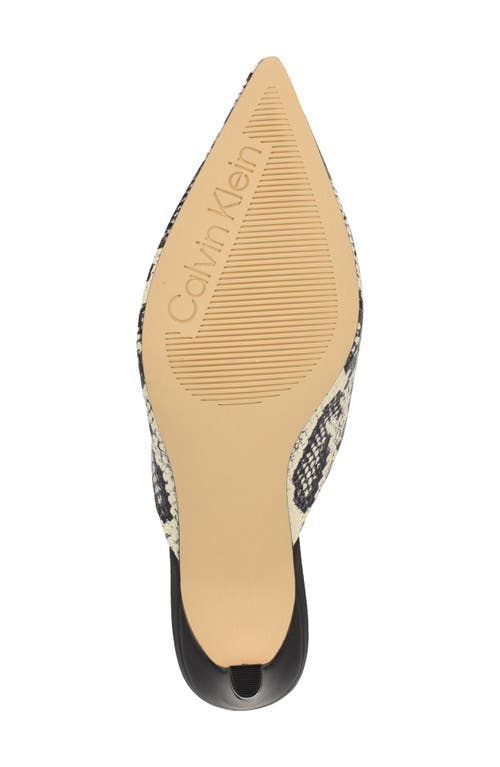 Calvin Klein Kalyn Pointed Toe Kitten Heel Mule In Black/ivory