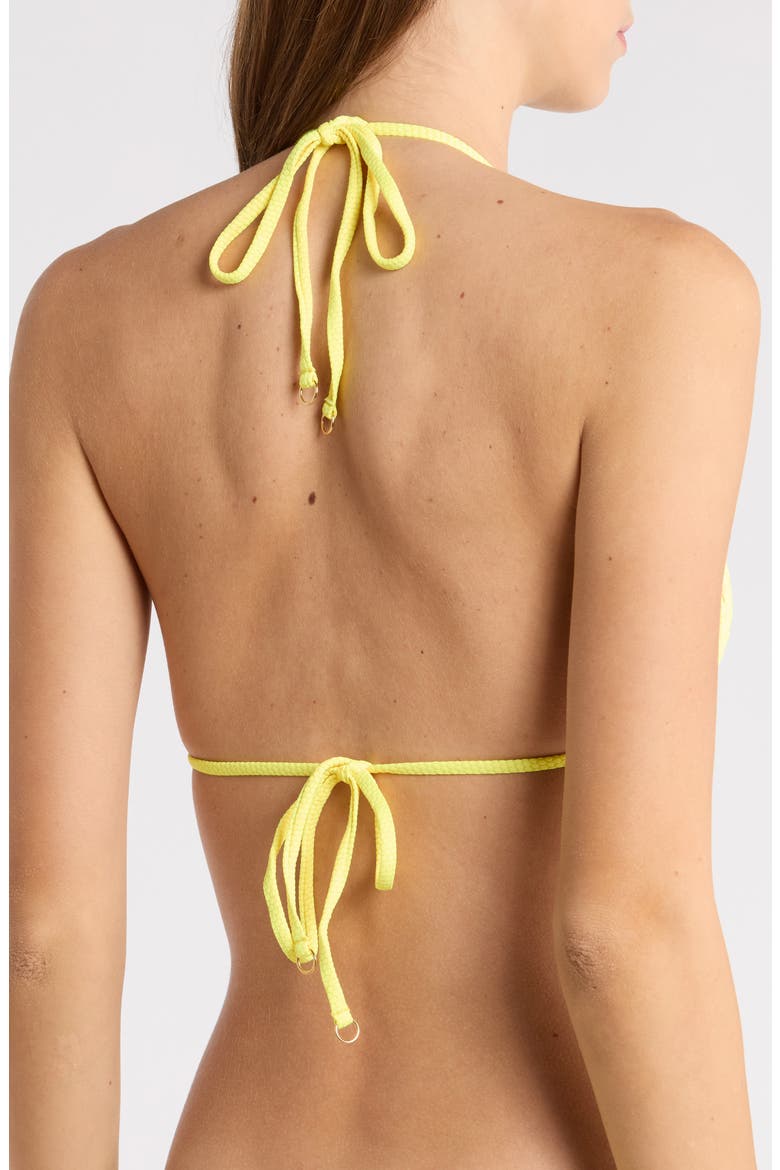 Balmy Smocked Triangle Bikini Top, Main, color, BRIGHT YELLOW