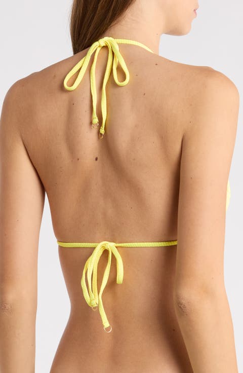 Balmy Smocked Triangle Bikini Top