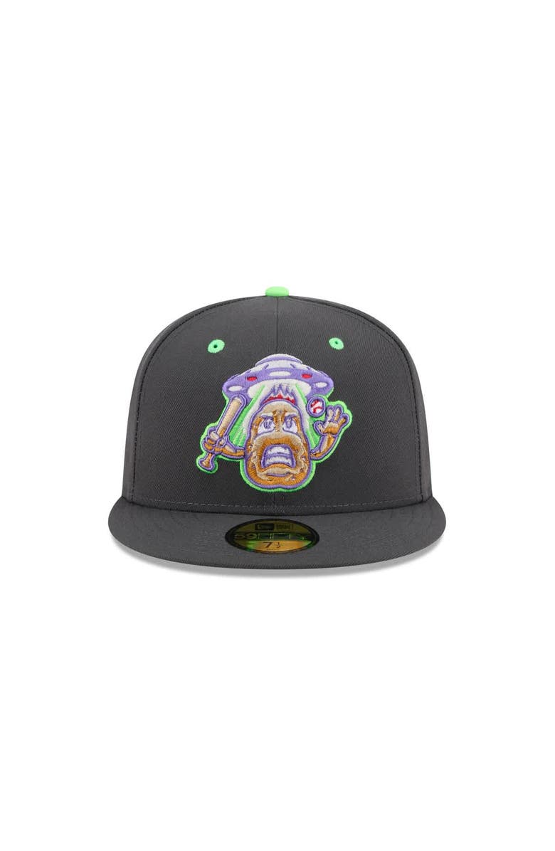 New Era Men's New Era  Charcoal New Hampshire Fisher Cats Theme Nights 59FIFTY Fitted Hat, Alternate, color, 