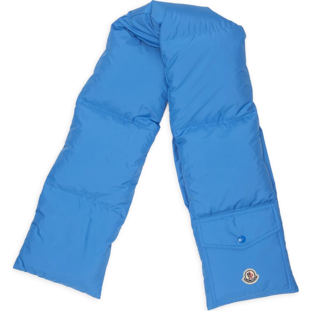 Moncler Down Puffer Scarf In Blue
