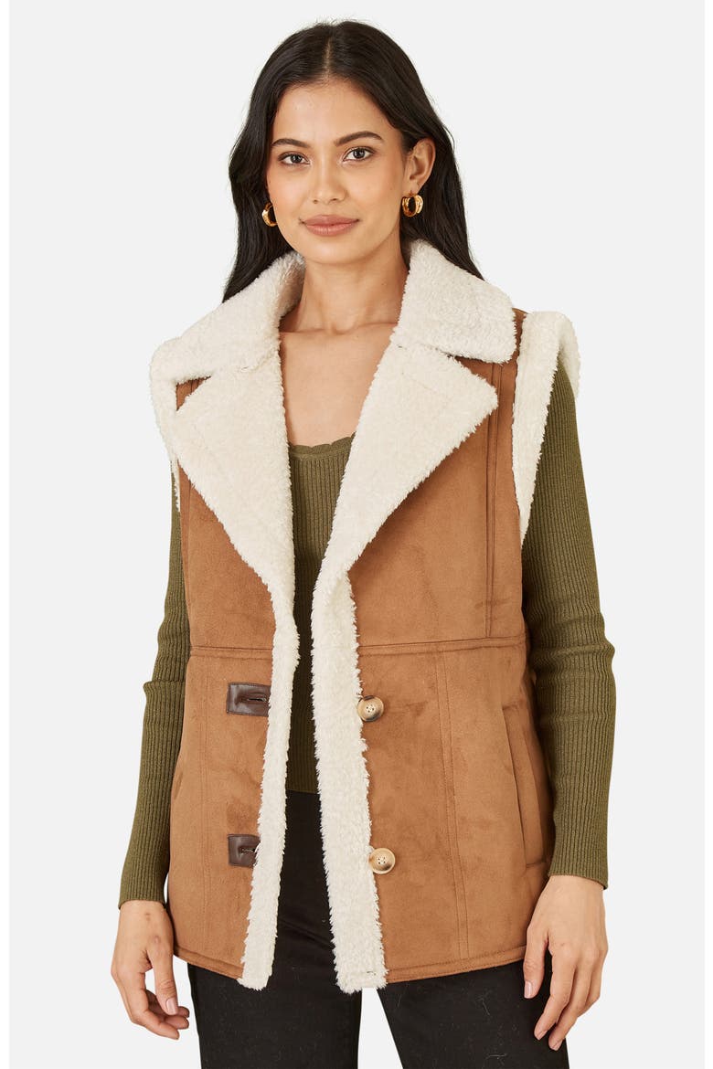 Button Up Gilet, Alternate, color, Brown