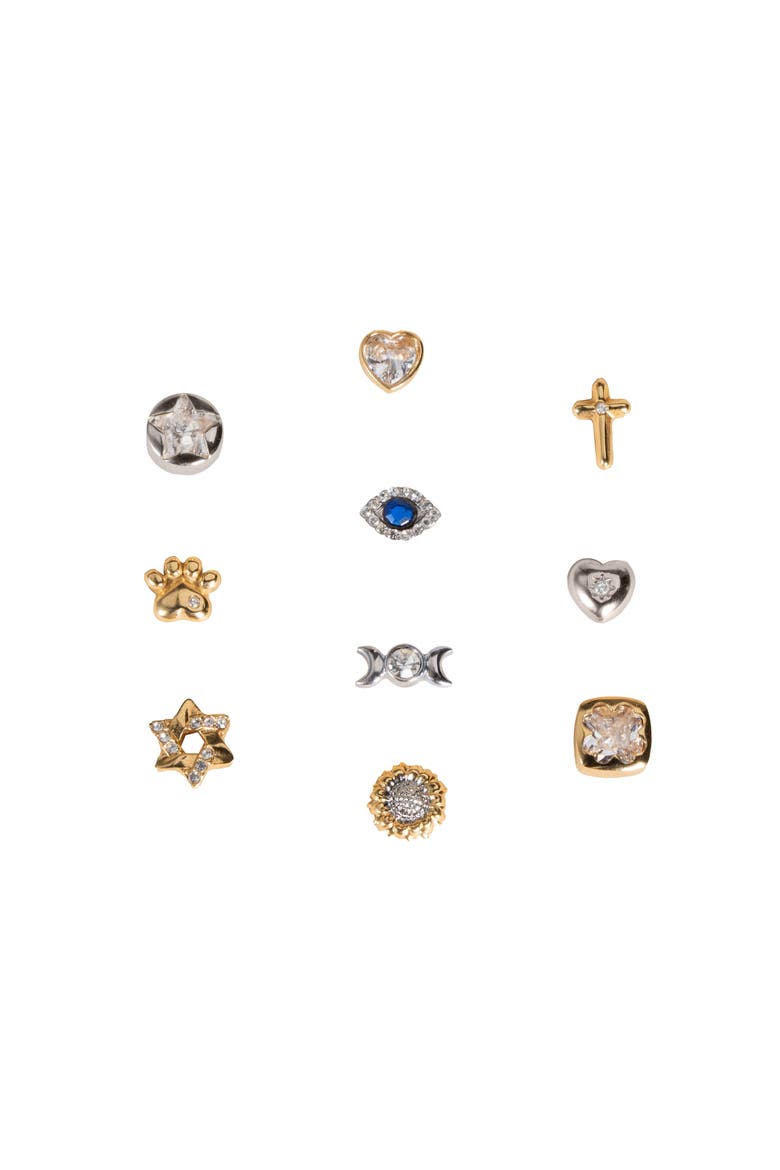 Evil Eye Mini Stud Earrings, Alternate, color, Silver