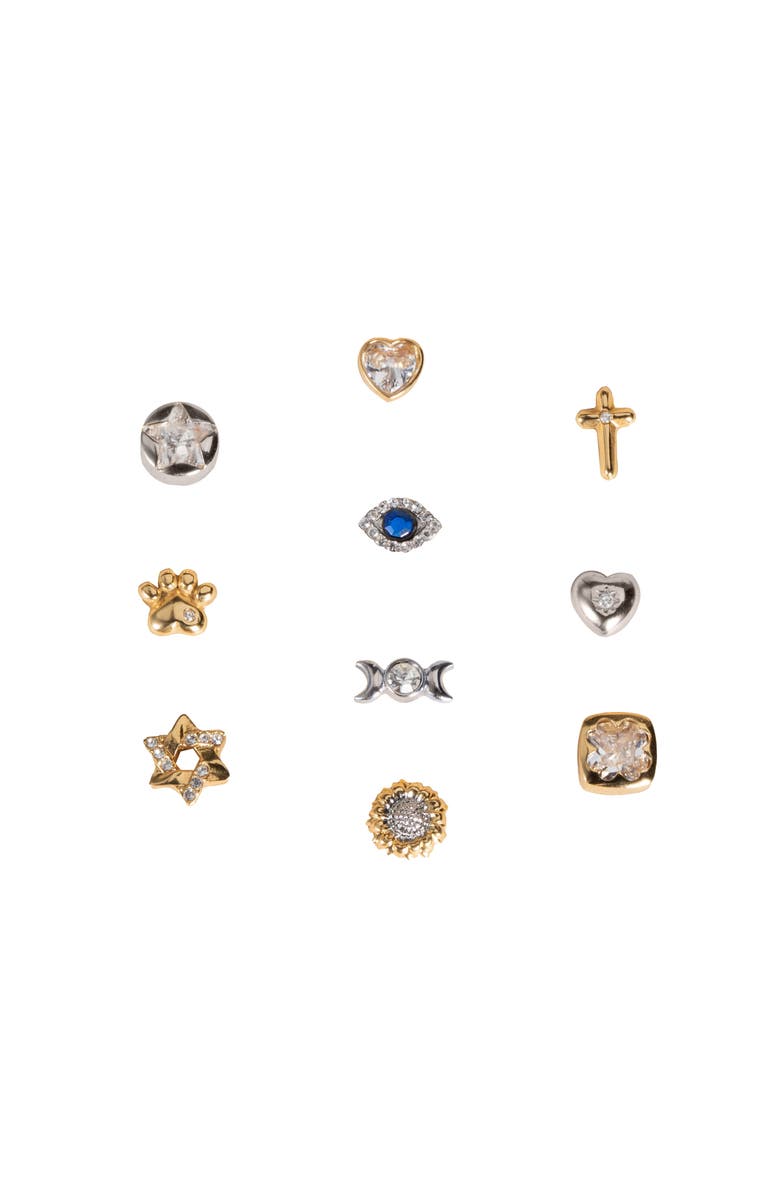 Alex and Ani Evil Eye Mini Stud Earrings, Alternate, color, Silver