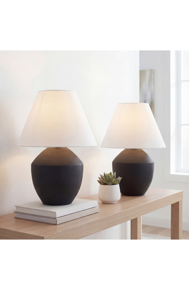 JONATHAN Y Ralf 20.5" Minimalist Scandinavian Resin/Iron LED Table Lamp, Main, color, Matte Black