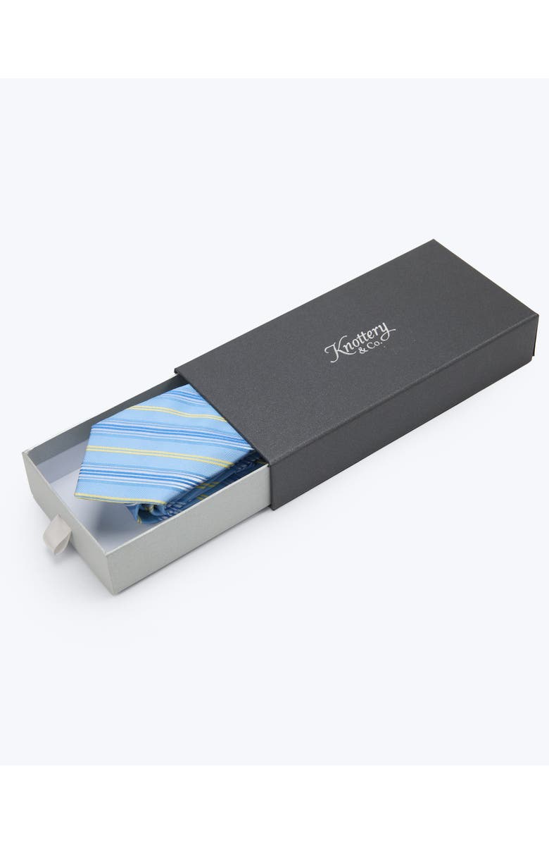 Knottery & Co Regency Striped Silk Jacquard Tie, Alternate, color, Sky Blue