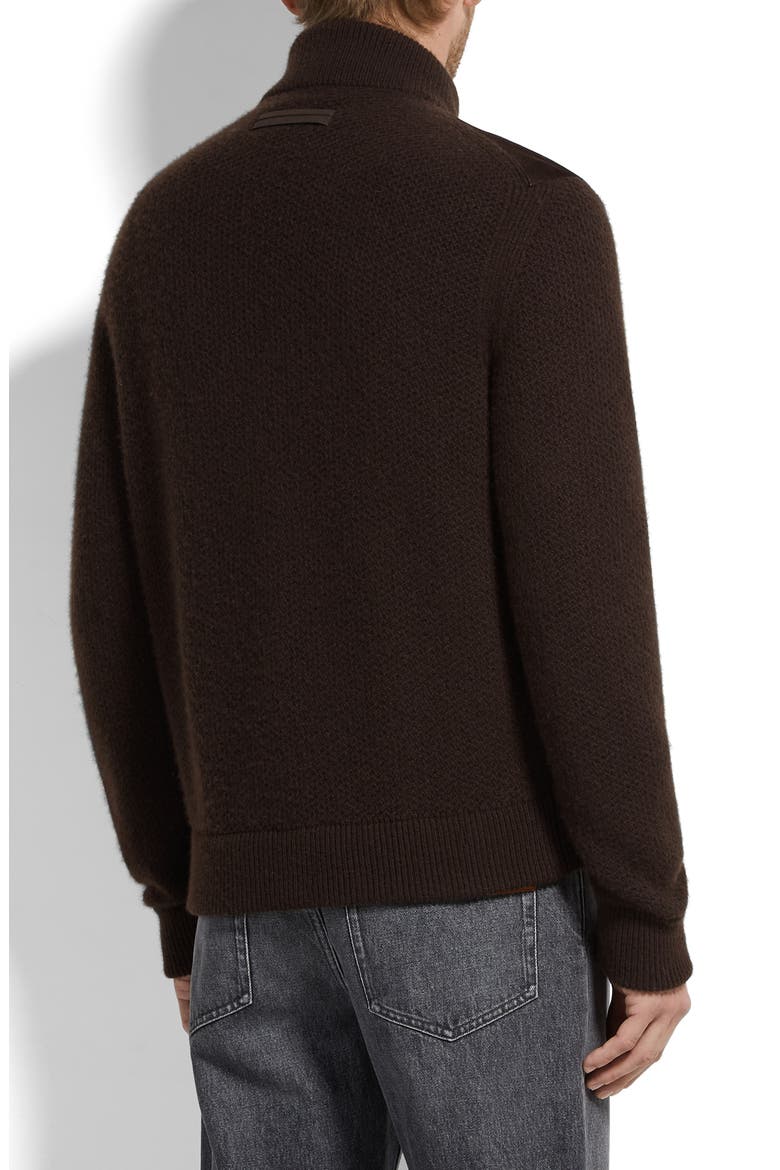 Oasi Cashmere Cardigan, Alternate, color, DARK BROWN MELANGE