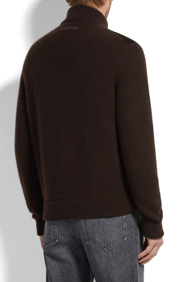 ZEGNA Oasi Cashmere Cardigan, Alternate, color, Dark Brown Melange