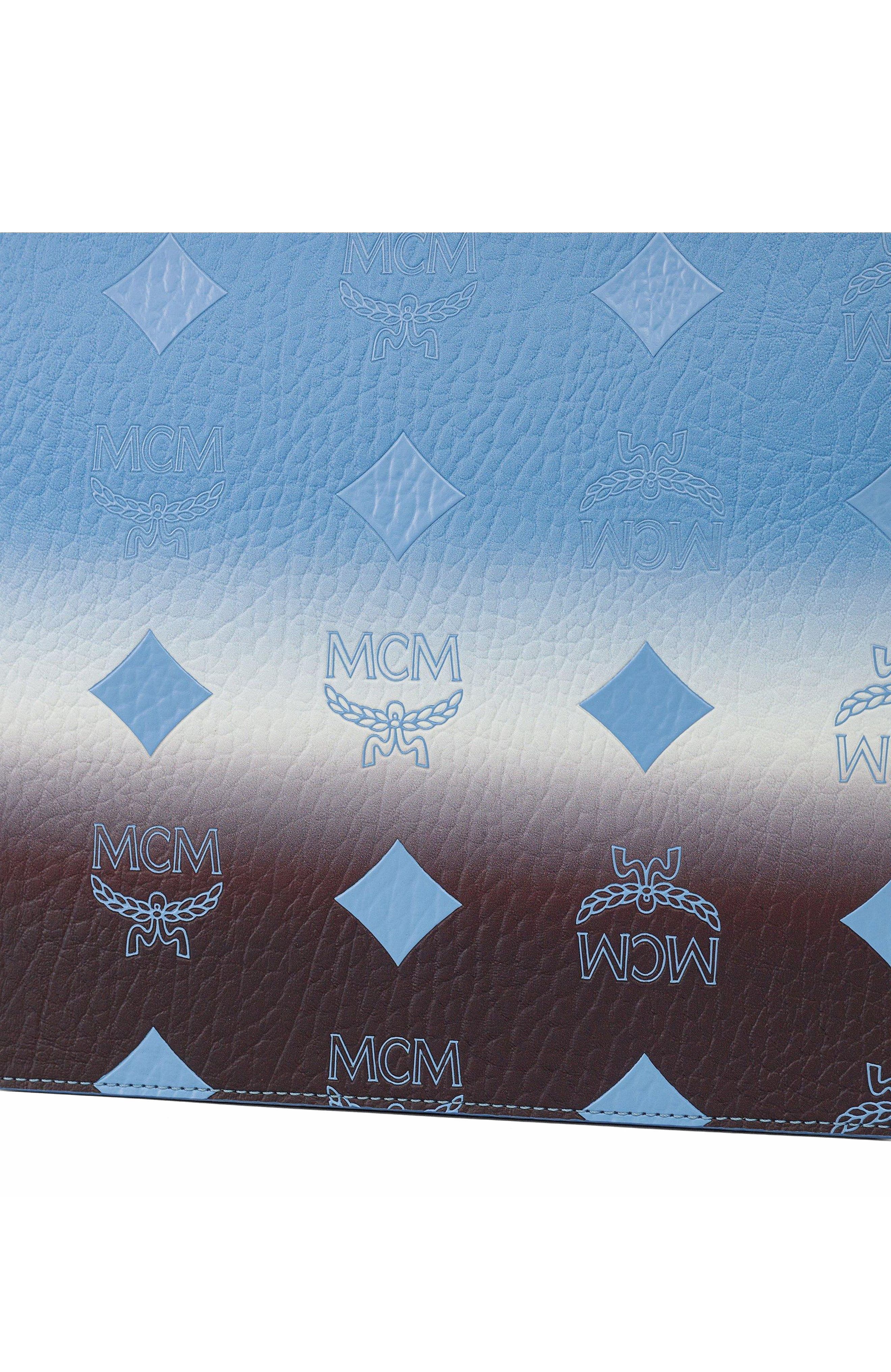 MCM Small Aren Wristlet Pouch in Gradation Visetos, Alternate, color, Della Robbia Blue