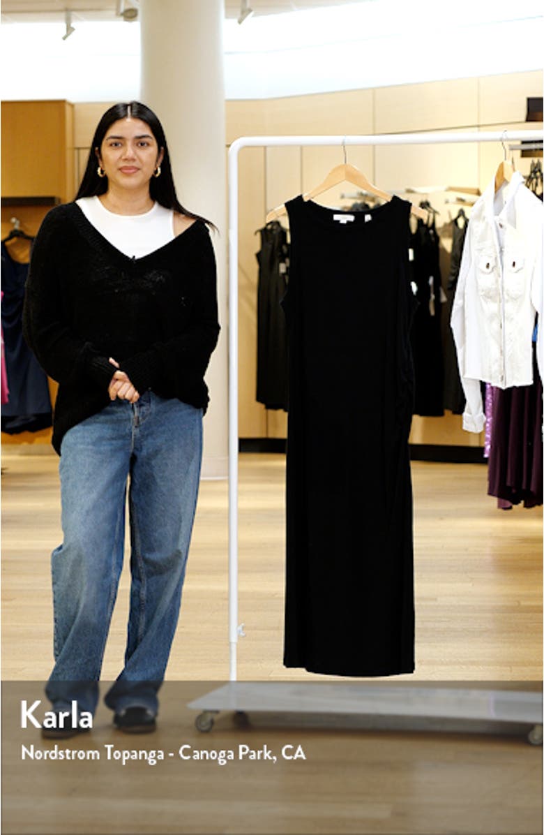 Side Drape Pima Cotton Tank Dress, sales video thumbnail