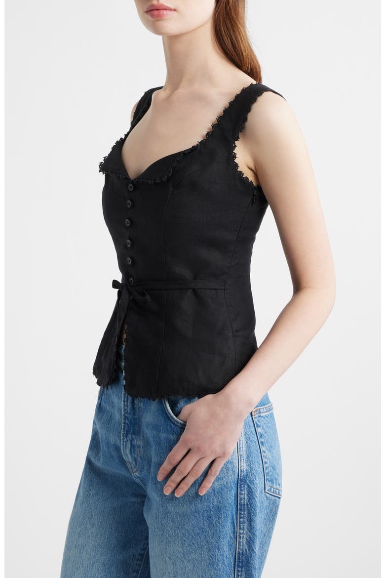 Viola Linen Tank, Alternate, color, BLACK