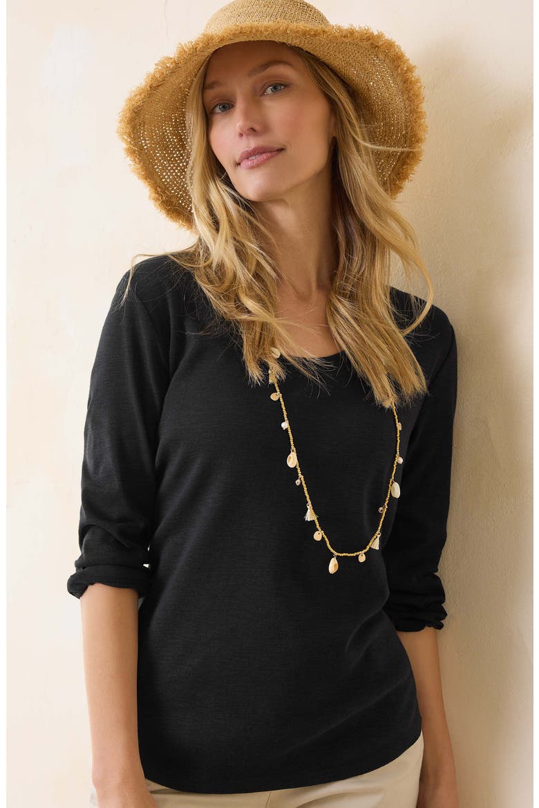 Ashby Isles Scoop Neck Cotton T-Shirt, Alternate, color, BLACK