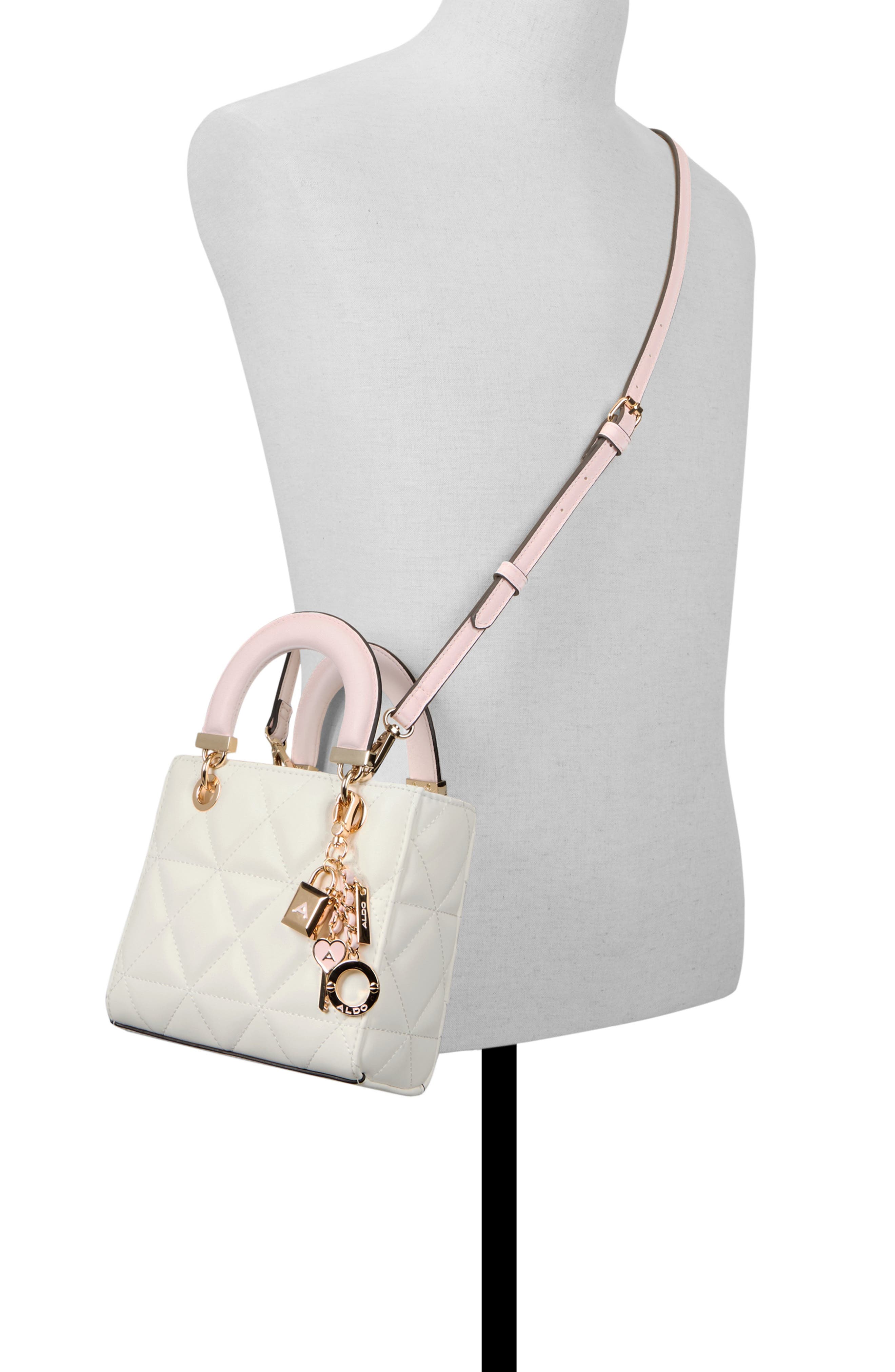 ALDO Florensee Quilted Faux Leather Top Handle Bag, Alternate, color, 