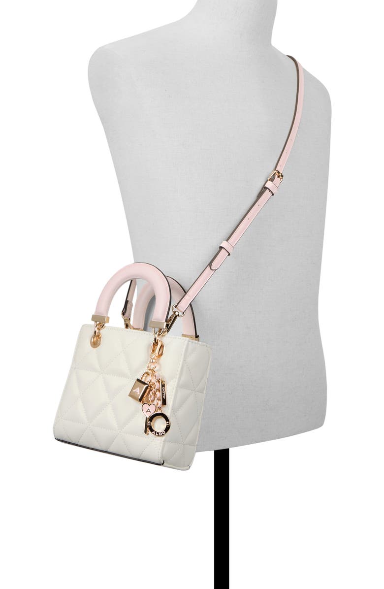 ALDO Florensee Quilted Faux Leather Top Handle Bag, Alternate, color,