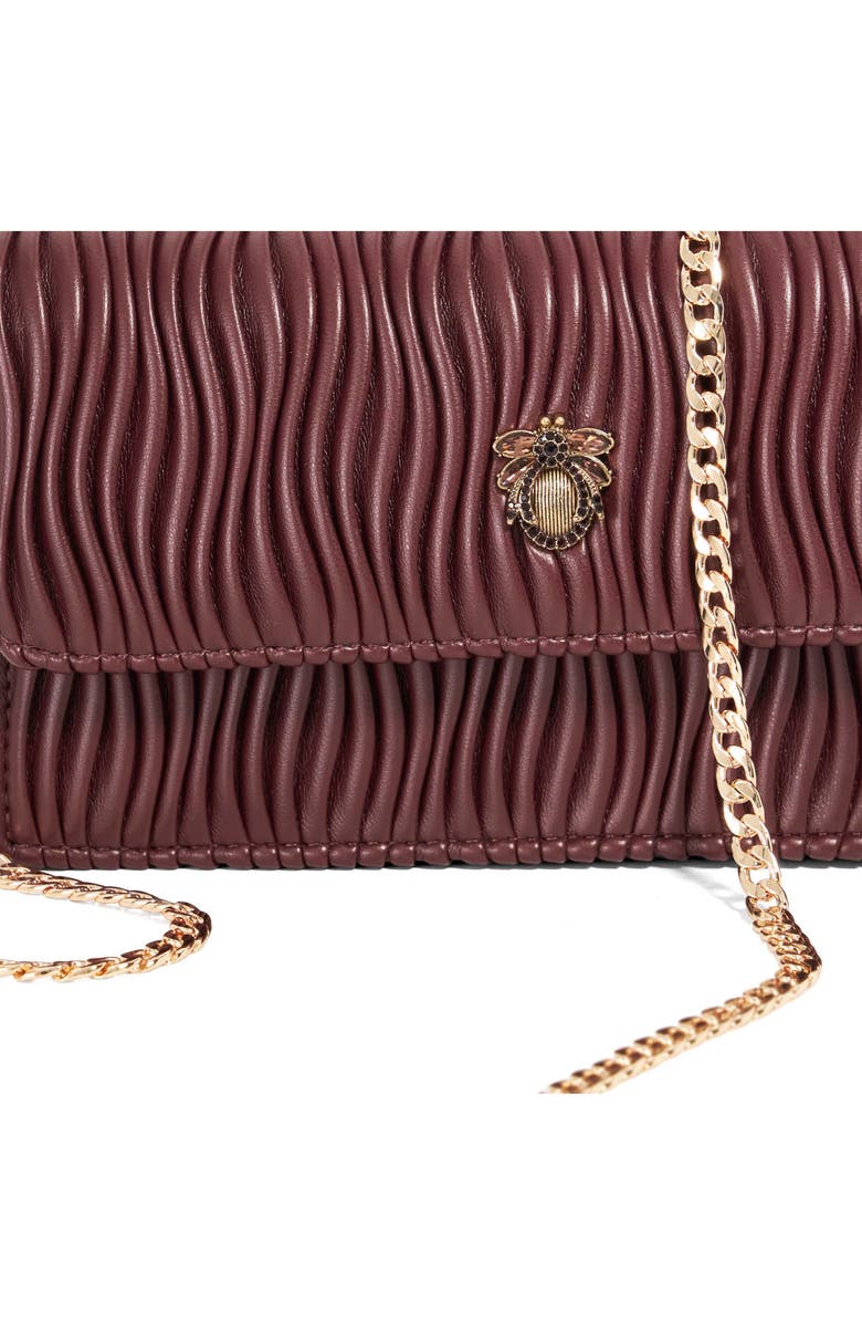 Dune London Starlites Faux Leather Clutch, Alternate, color, Burgundy