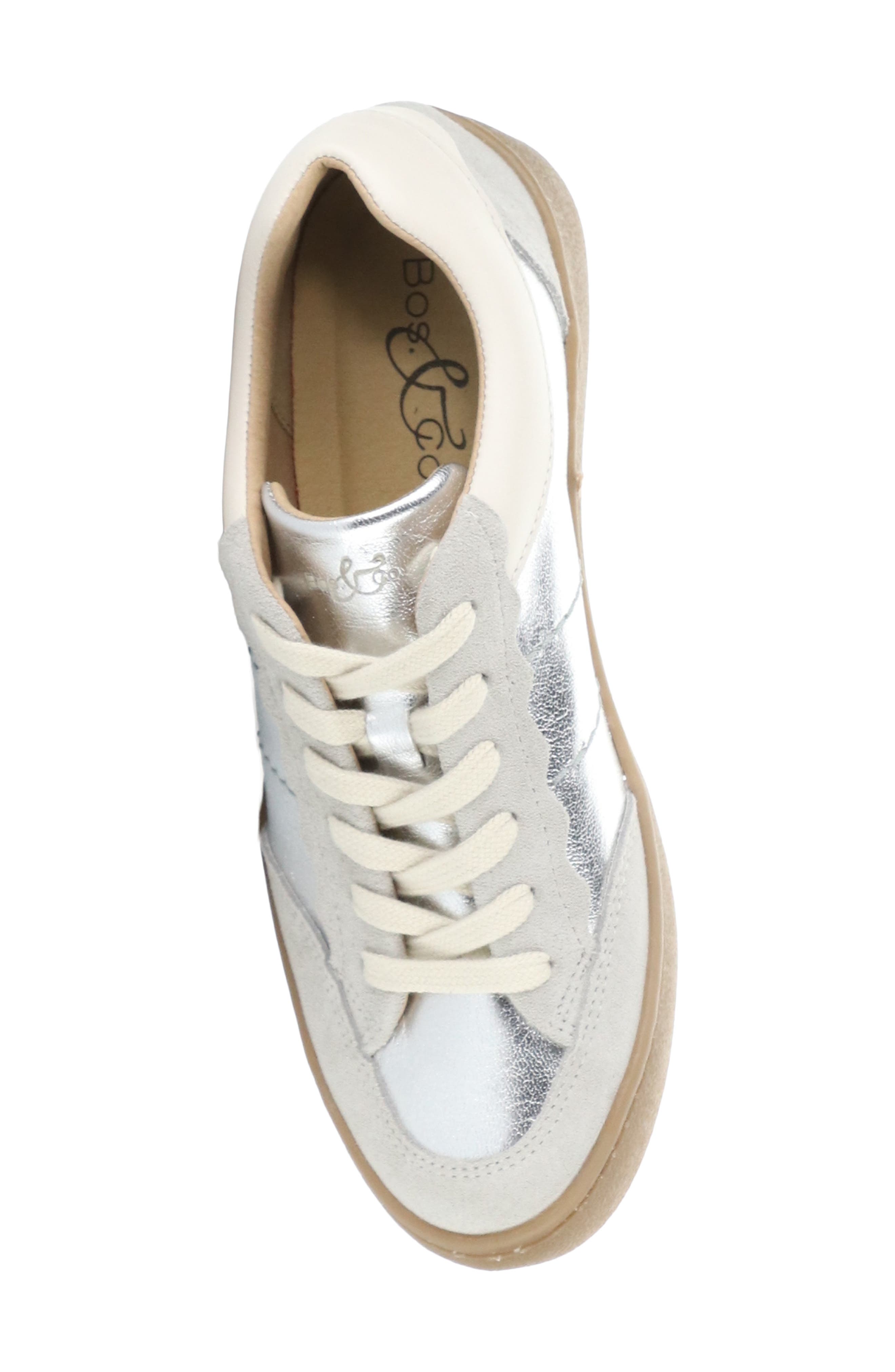 Bos. & Co. Missy Low Top Sneaker, Alternate, color, Light Grey/ Silver