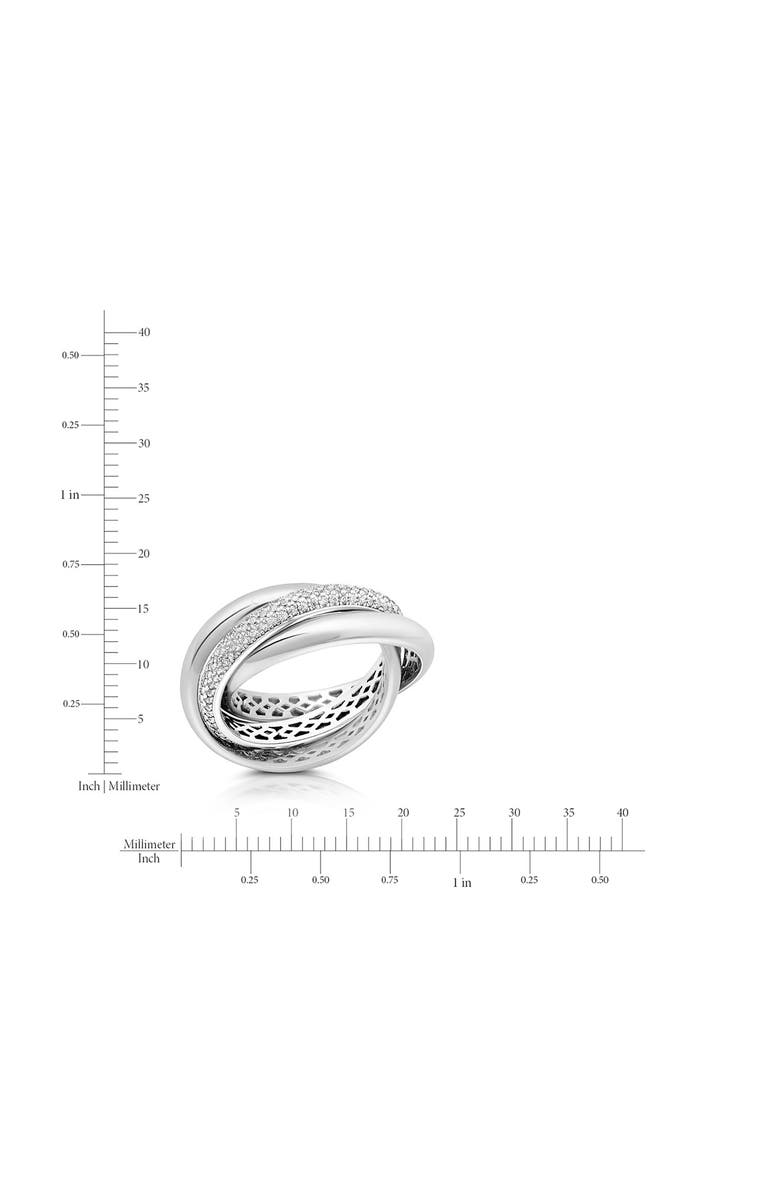 Crislu Eternal Cubic Zirconia Stacking Ring, Alternate, color, Pure Platinum/ Clear Stone