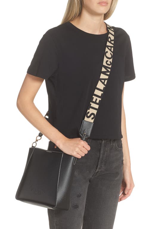 Stella Mccartney Perforated Logo Mini Faux Leather Crossbody Bag