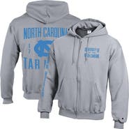 Champion Men's Champion Heather Gray North Carolina Tar Heels Varsity Powerblend Full-Zip Fleece Hoodie
