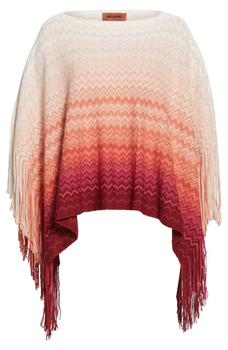 Missoni Ombré Stripe Fringe Poncho, Alternate, color, 