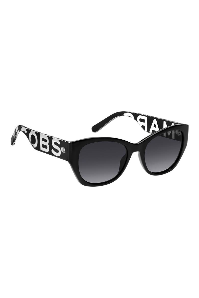 54mm Gradient Cat Eye Sunglasses, Alternate, color, BLACK/ DARK GREY