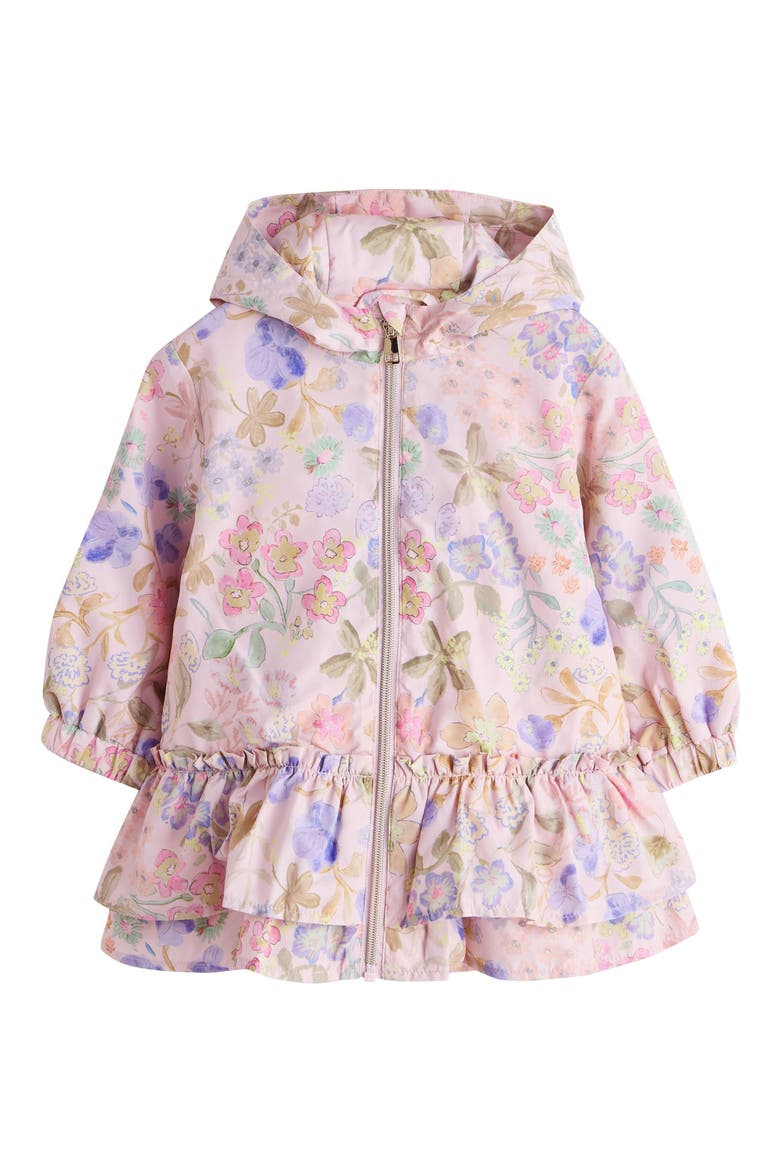 Kids' Floral Water Resistant Hooded Jacket, Main, color, PINK