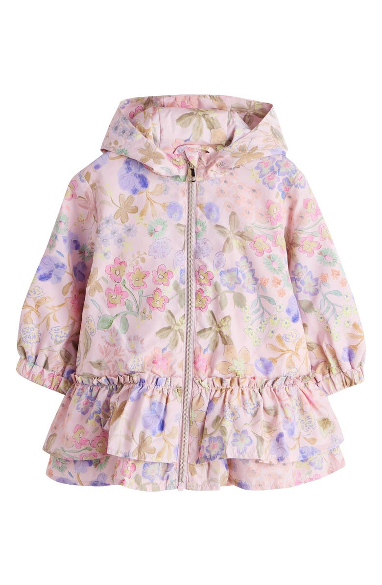 NEXT Kids' Floral Water Resistant Hooded Jacket, Main, color, Pink