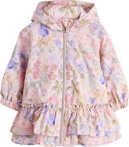 NEXT Kids' Floral Water Resistant Hooded Jacket