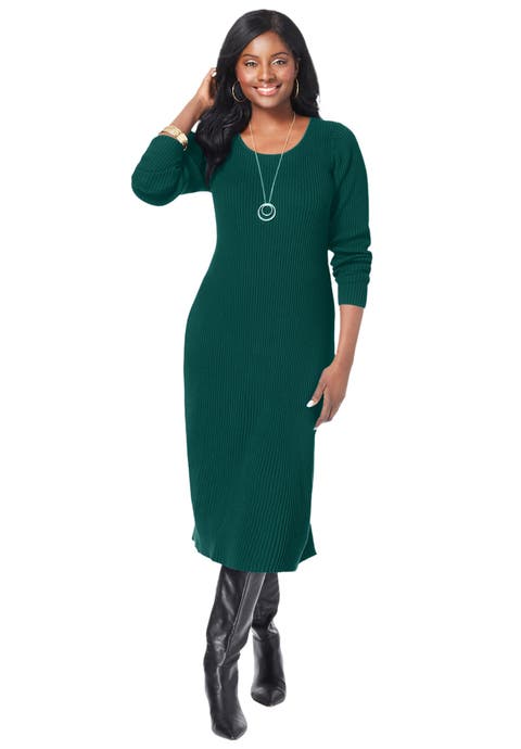 Scoop-Neck Sweater Dress (Plus Available)