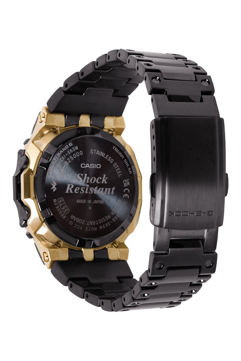 Full Metal 5000 Series Solar Digital Bluetooth Bracelet Watch, 49.3mm × 43.6mm, Alternate, color, BLACK