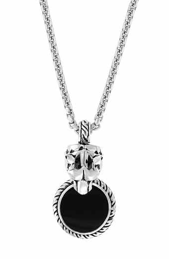 EFFY Men's Sterling Silver Onyx Pendant Necklace