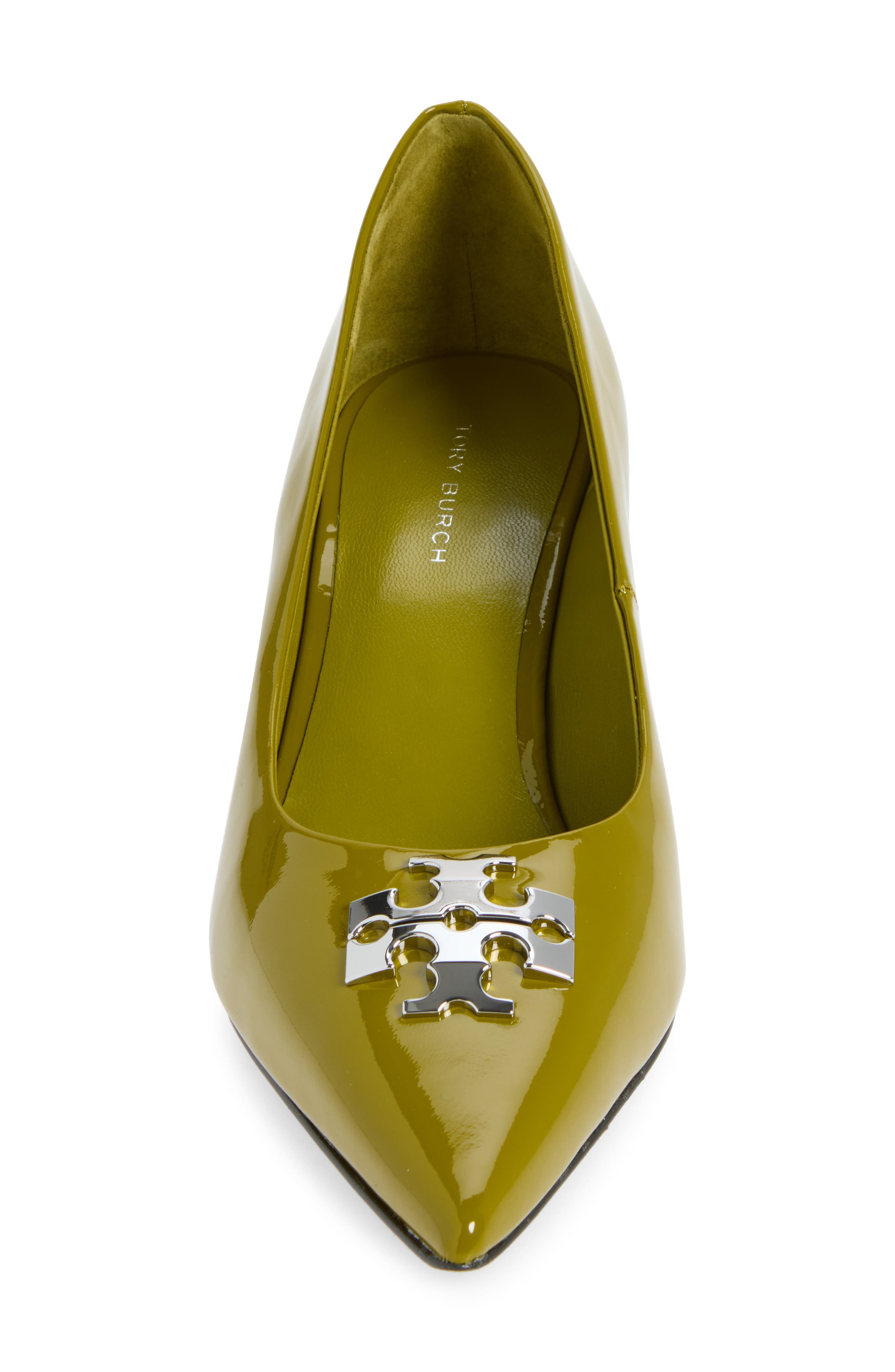 Charlie Patent Leather Pump, Alternate, color, MOSS / SILVER