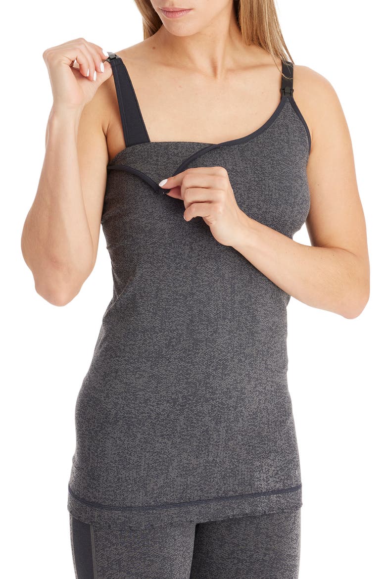 Seamless Nursing Tank Top, Alternate, color, GREY JACQUARD