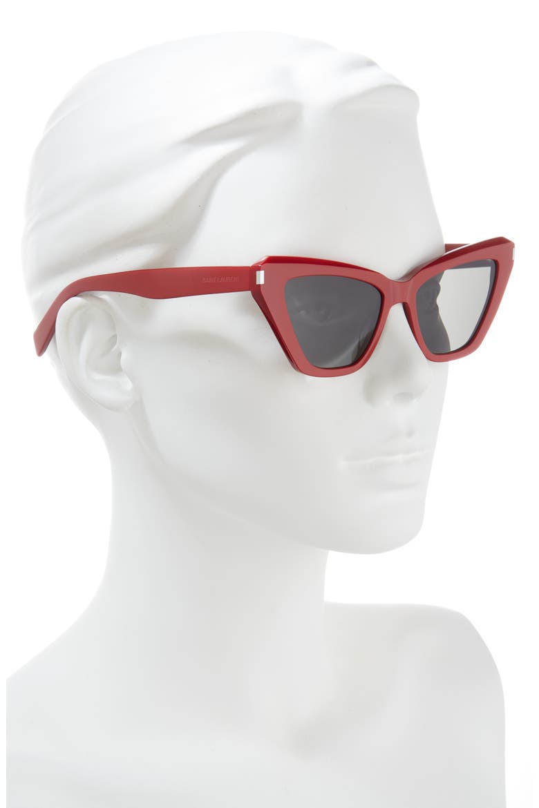 54mm Cat Eye Sunglasses, Alternate, color, RED RED GREY