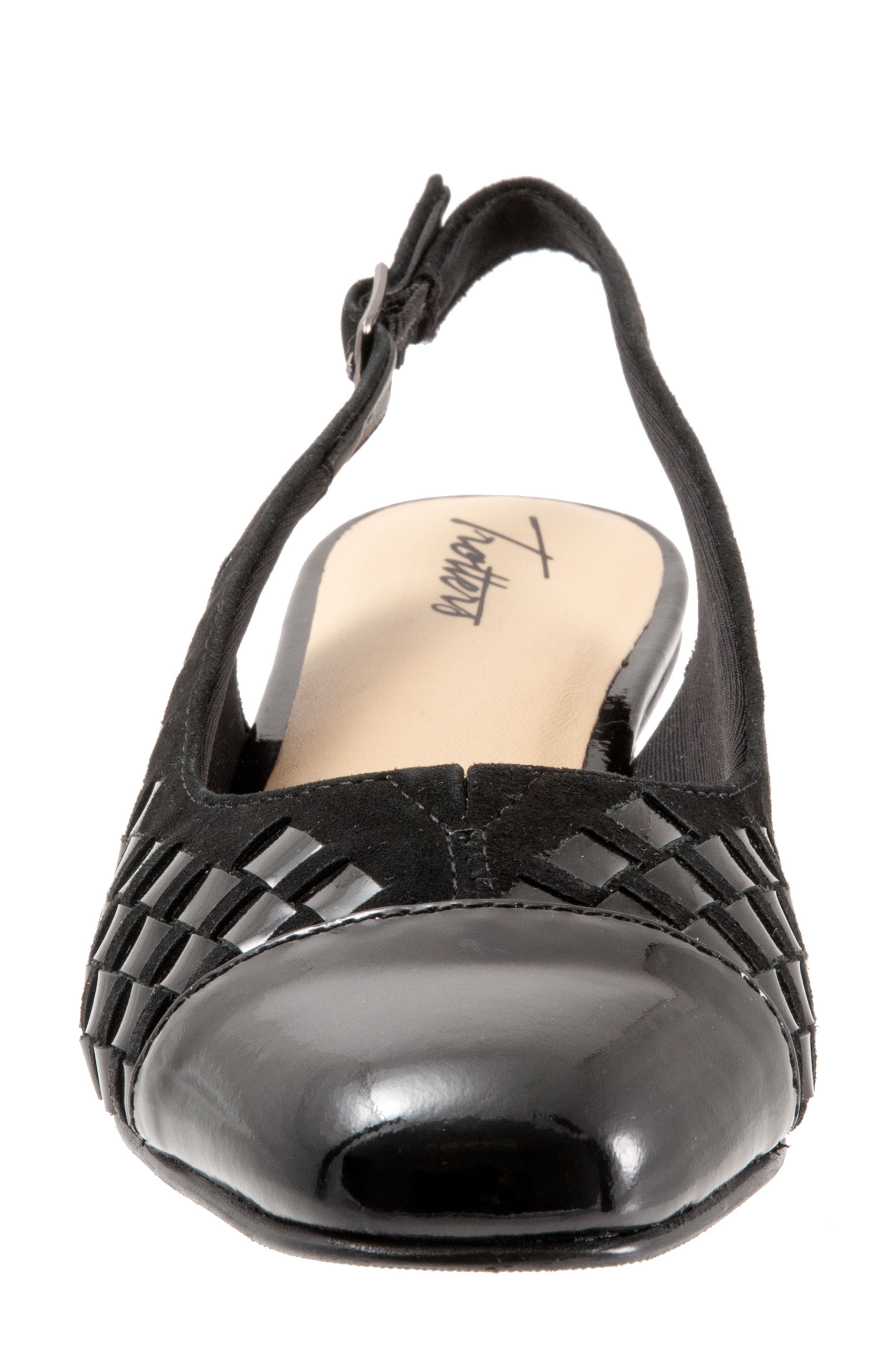 Dea Woven Slingback Pump, Alternate, color, BLK SUE/PA